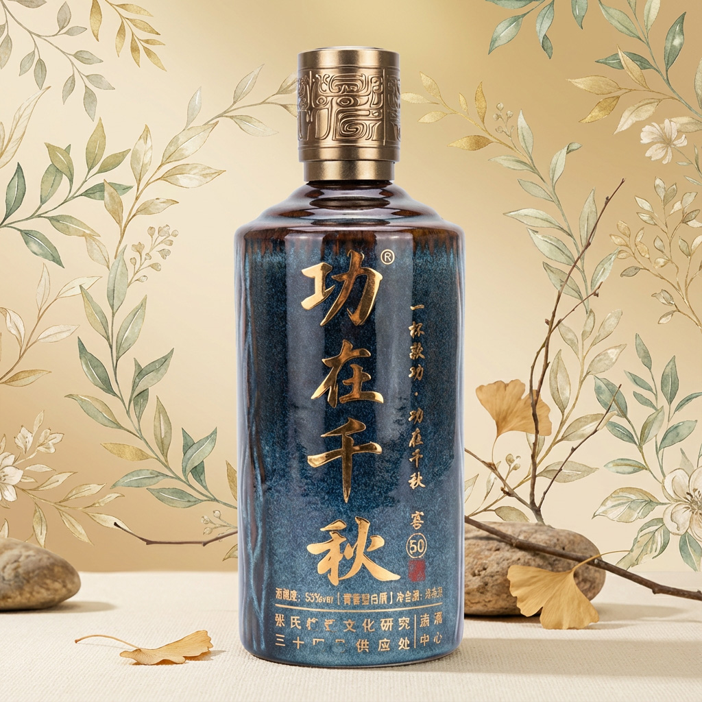 功在千秋一杯敬功 纯粮好酒 钧瓶好酒 D瓷瓶酱酒53度500ml