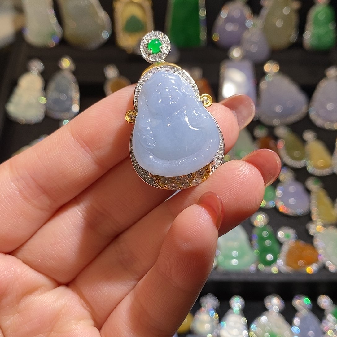 颈饰银S925镶嵌翡翠天然翡翠