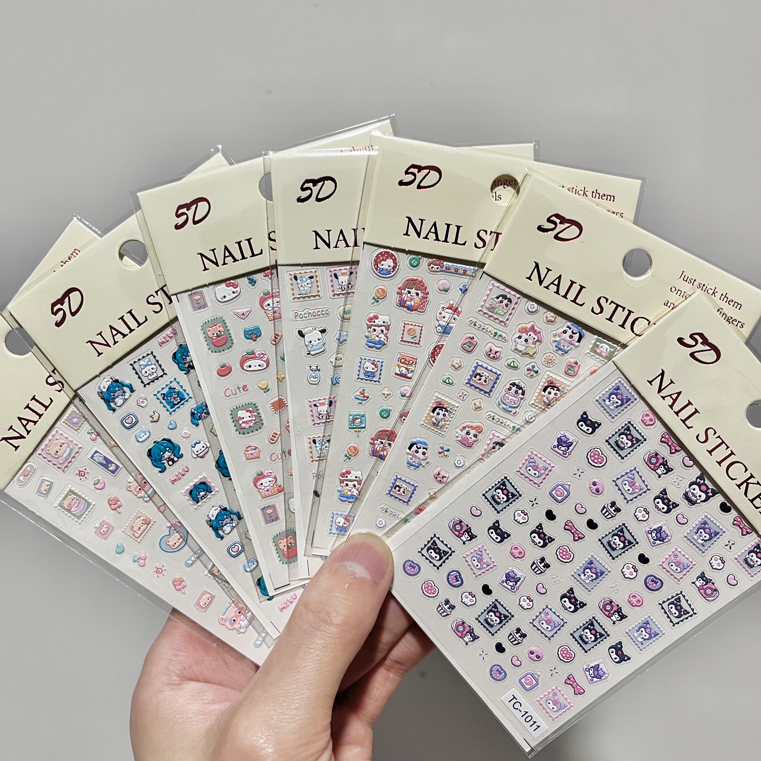 浮雕贴纸可爱5D 美甲平板手账ccd手机壳diy贴纸混装