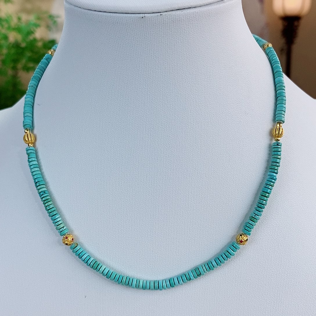 银S925镀金镶嵌绿松石珠宝奇石