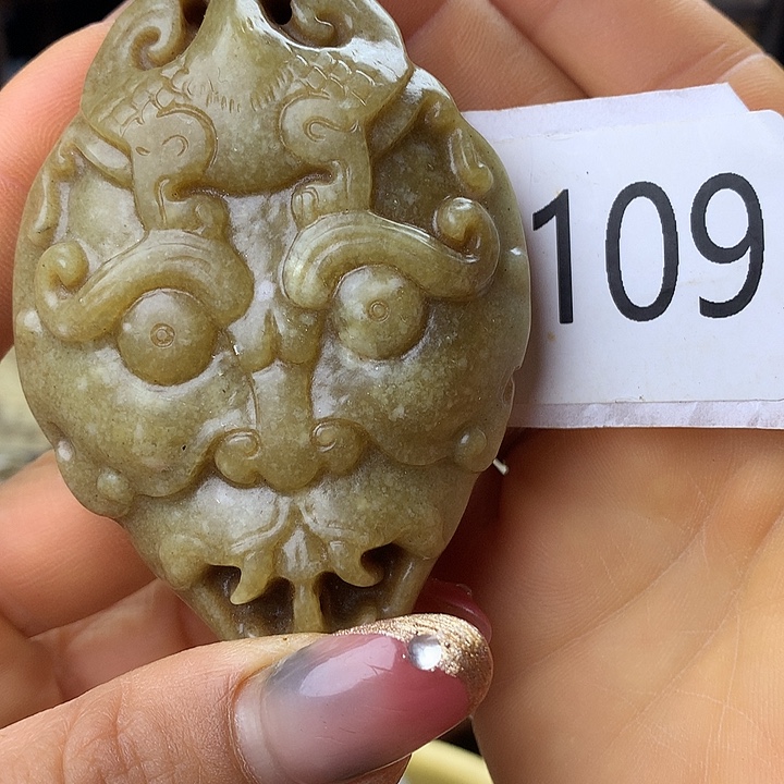 和田玉银S925镀金镶嵌颈饰