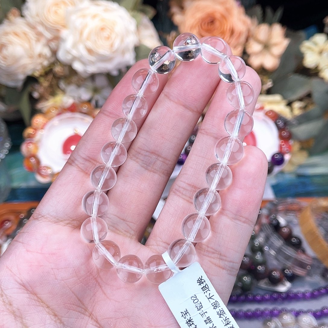 水晶手链未镶嵌净体白水晶9m