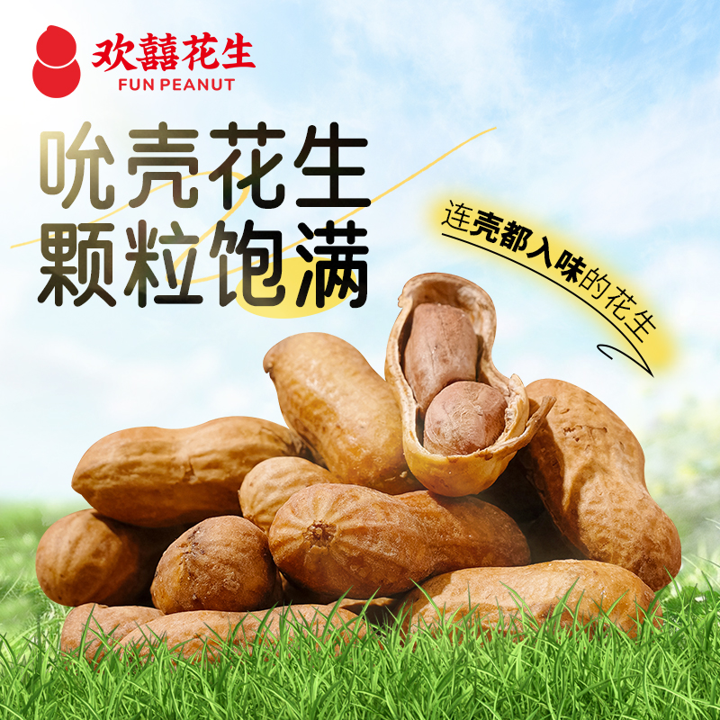 【达人专属】欢囍花生山核桃味花生解馋零食追剧必备连壳有味熟花生