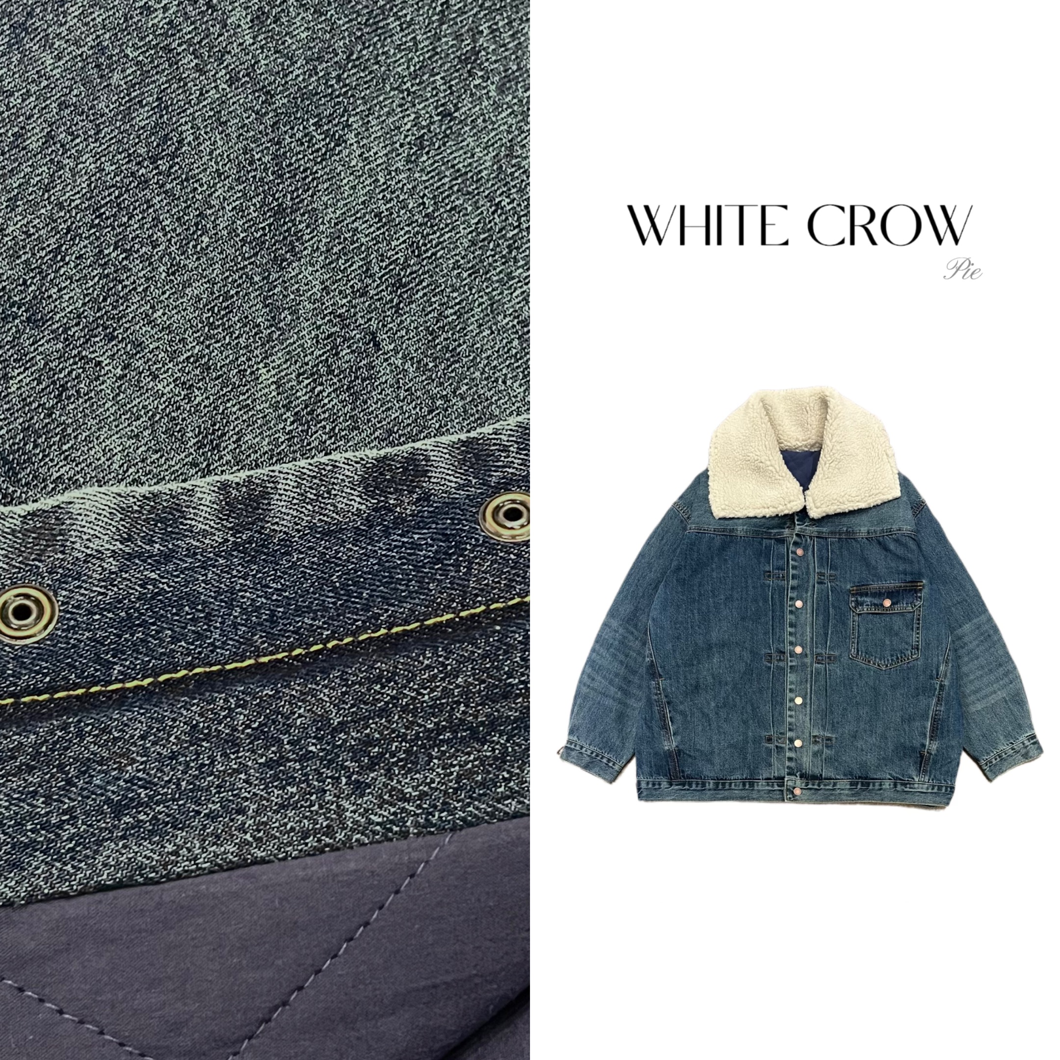 白乌鸦 【北岛棉服】 冬季潮流穿搭毛毛领牛仔棉服7566百搭宽松时尚