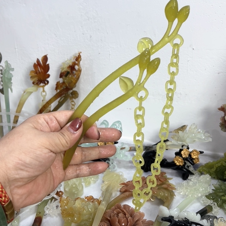 定制蛇纹石玉1****歌毛货发饰