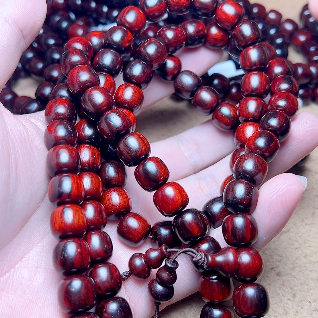 秋***季小叶紫檀手串/手链12老型火焰纹琴料金星108