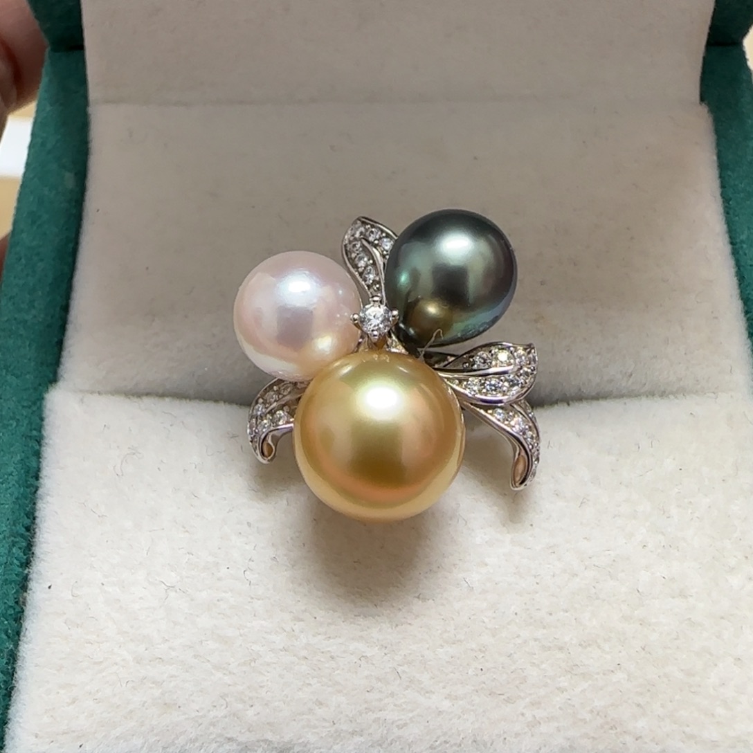 银S925镶嵌海水珍珠戒指