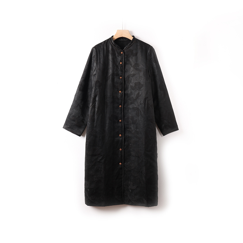 【澜亭絮絮】桑蚕丝新中式香云纱中厚款丝棉风衣3275