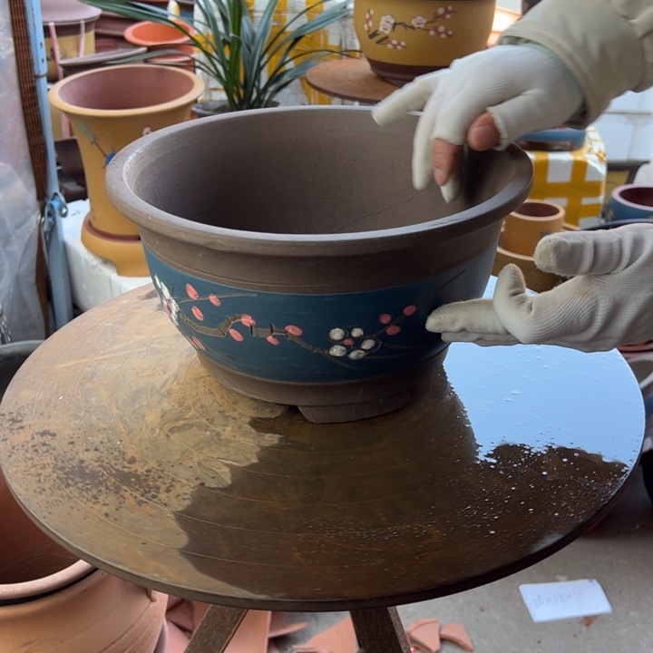 紫砂宜兴紫砂蓝富贵点彩30
