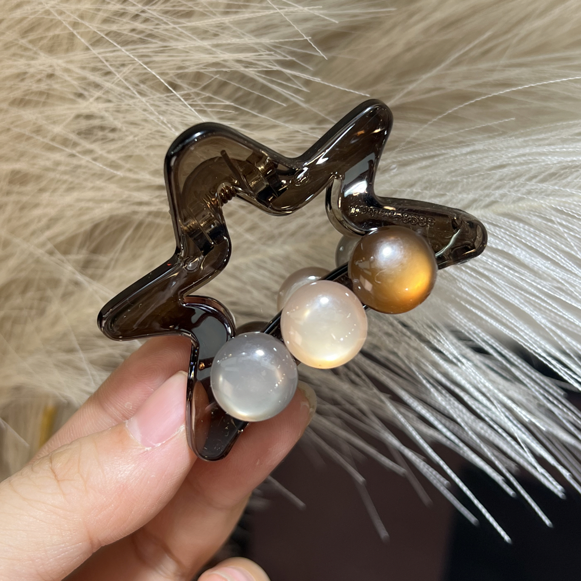 6cm五角星抓夹半抓高马尾百搭小抓夹休闲头饰