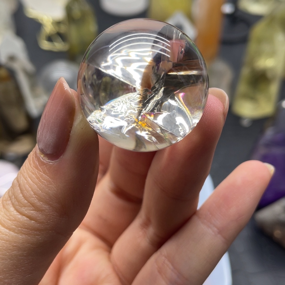 水晶33未镶嵌爆彩茶球