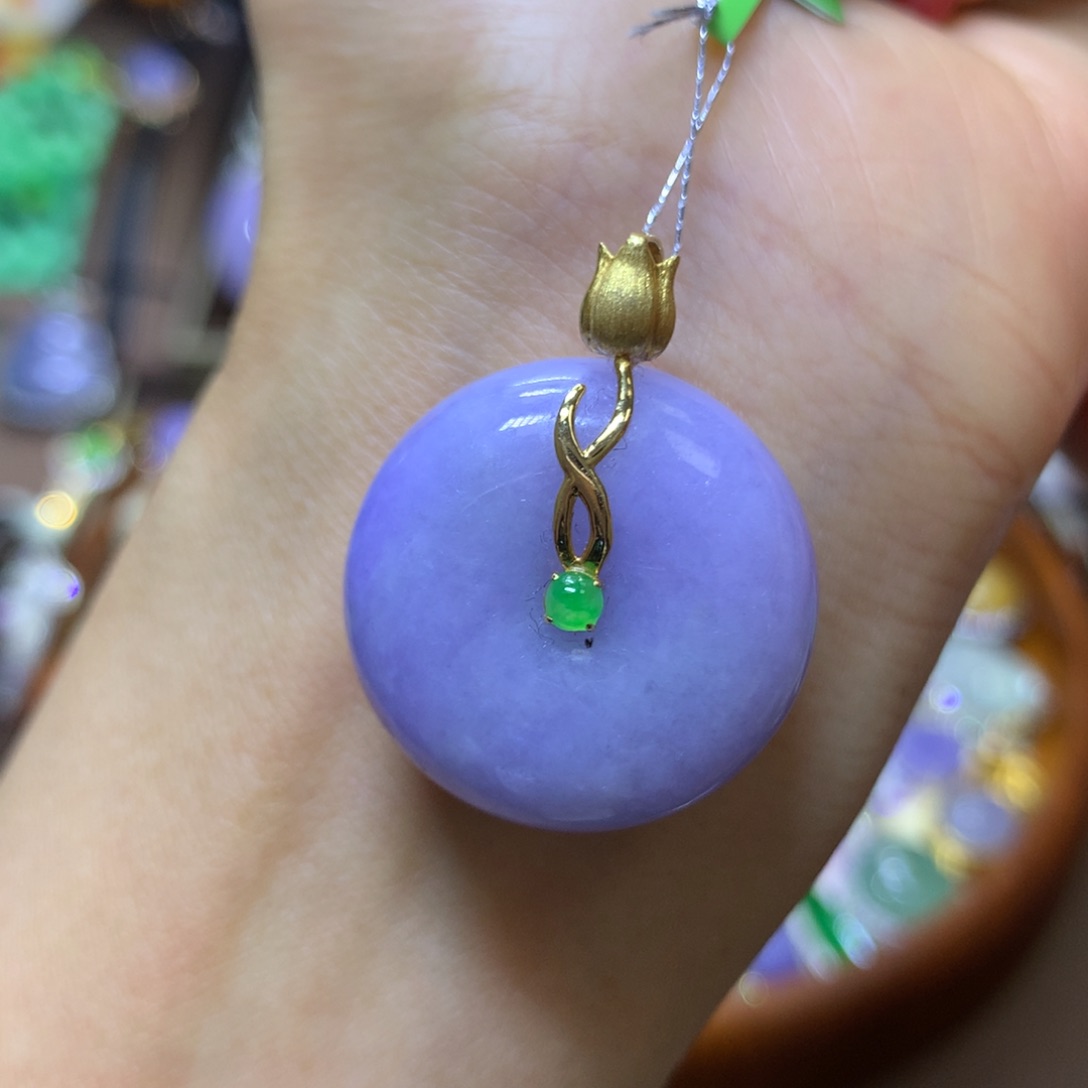 【闪购商品】翡翠颈饰18K金镶嵌翡翠