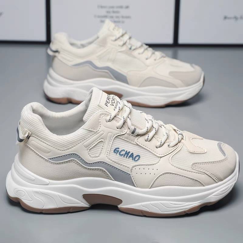 男鞋秋季新款透气网面运动鞋子男潮流百搭厚底休闲鞋跑步老爹潮鞋