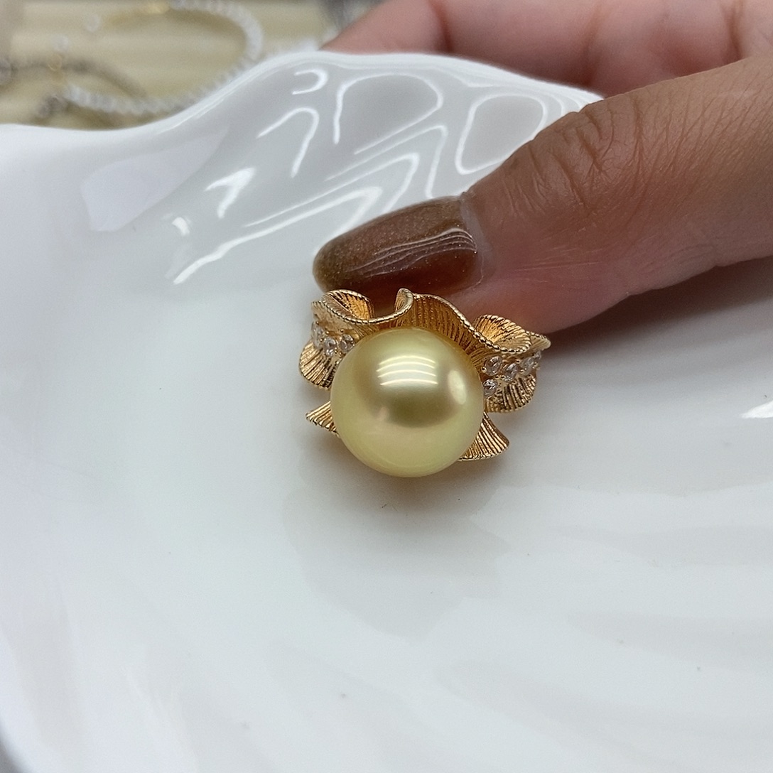 银S925镶嵌戒指海水珍珠