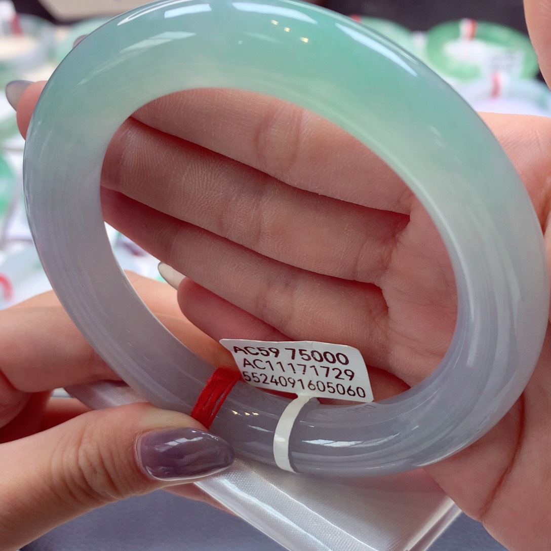 翡翠手镯未镶嵌圆条33（2号）