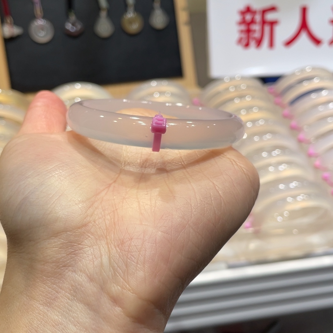 春***猫玛瑙/玉髓未镶嵌手镯@定向荔枝冻@【57】