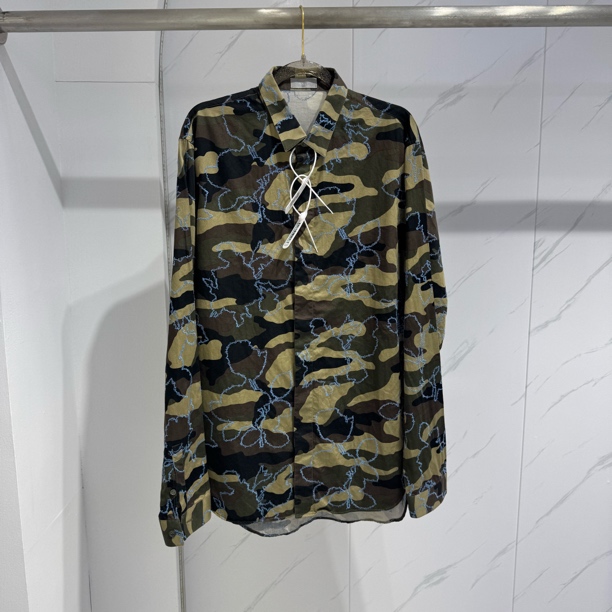 99新 DIOR/迪奥 花瓣迷彩刺绣山茶花衬衫/39码/98新