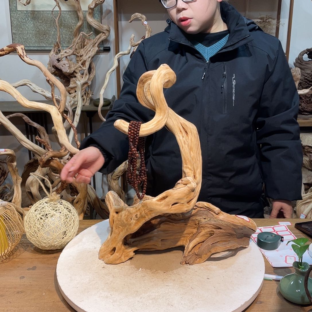 香杉木杜鹃根根艺摆件