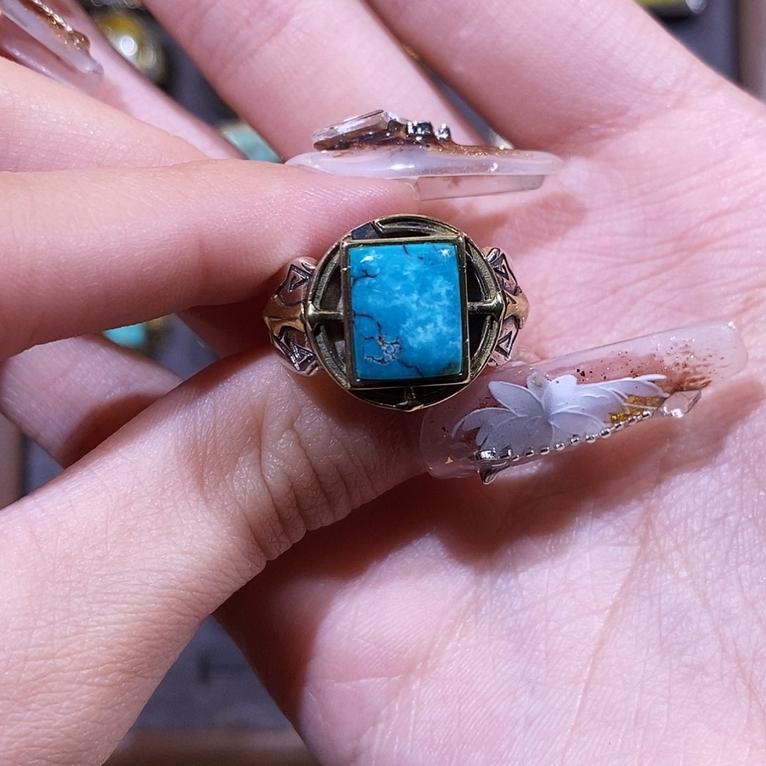 绿松石戒指银S925镶嵌?戒指