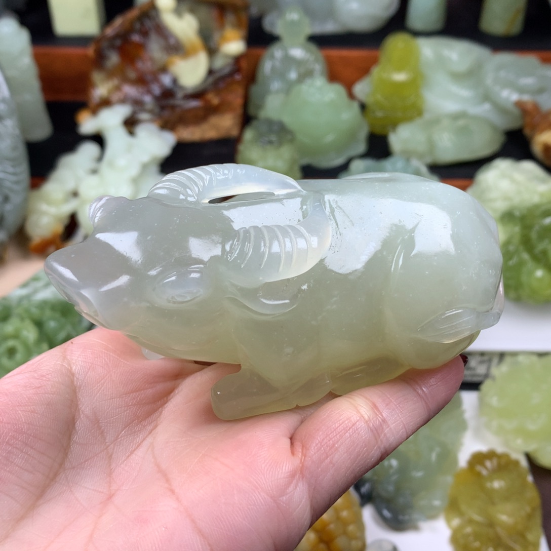 岫玉手把件未镶嵌