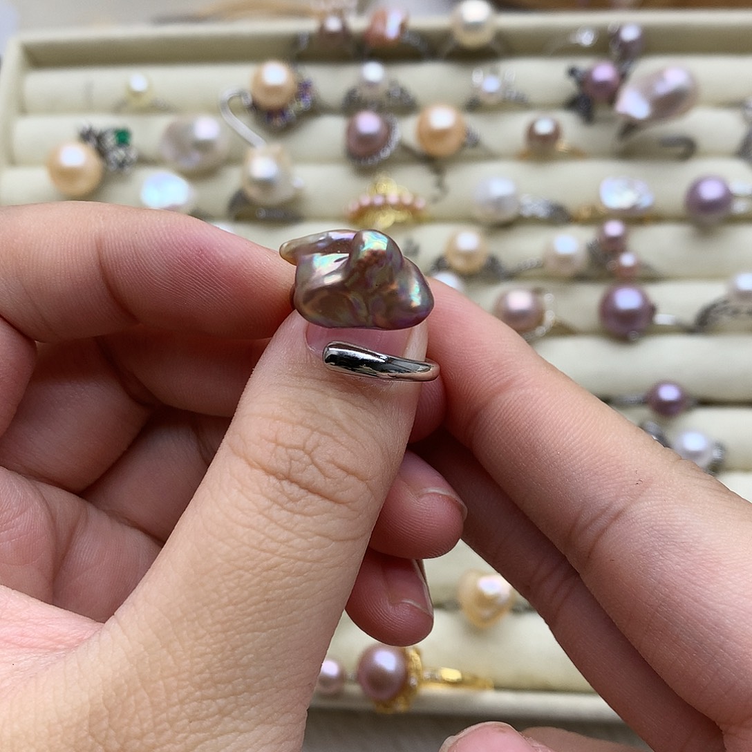 淡水珍珠戒指合金