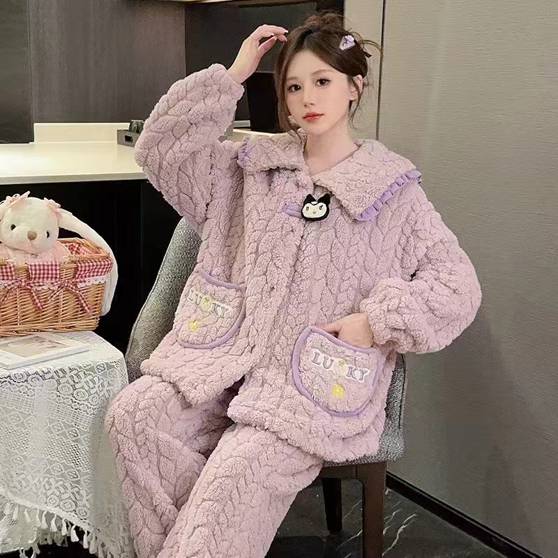 库洛米珊瑚绒家居服套装