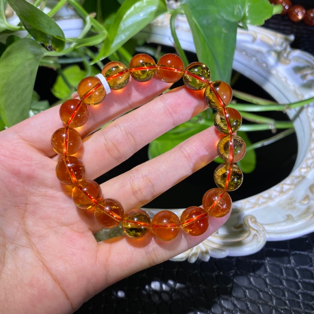 巴西暴力黄水晶单圈11mm左右水晶手串