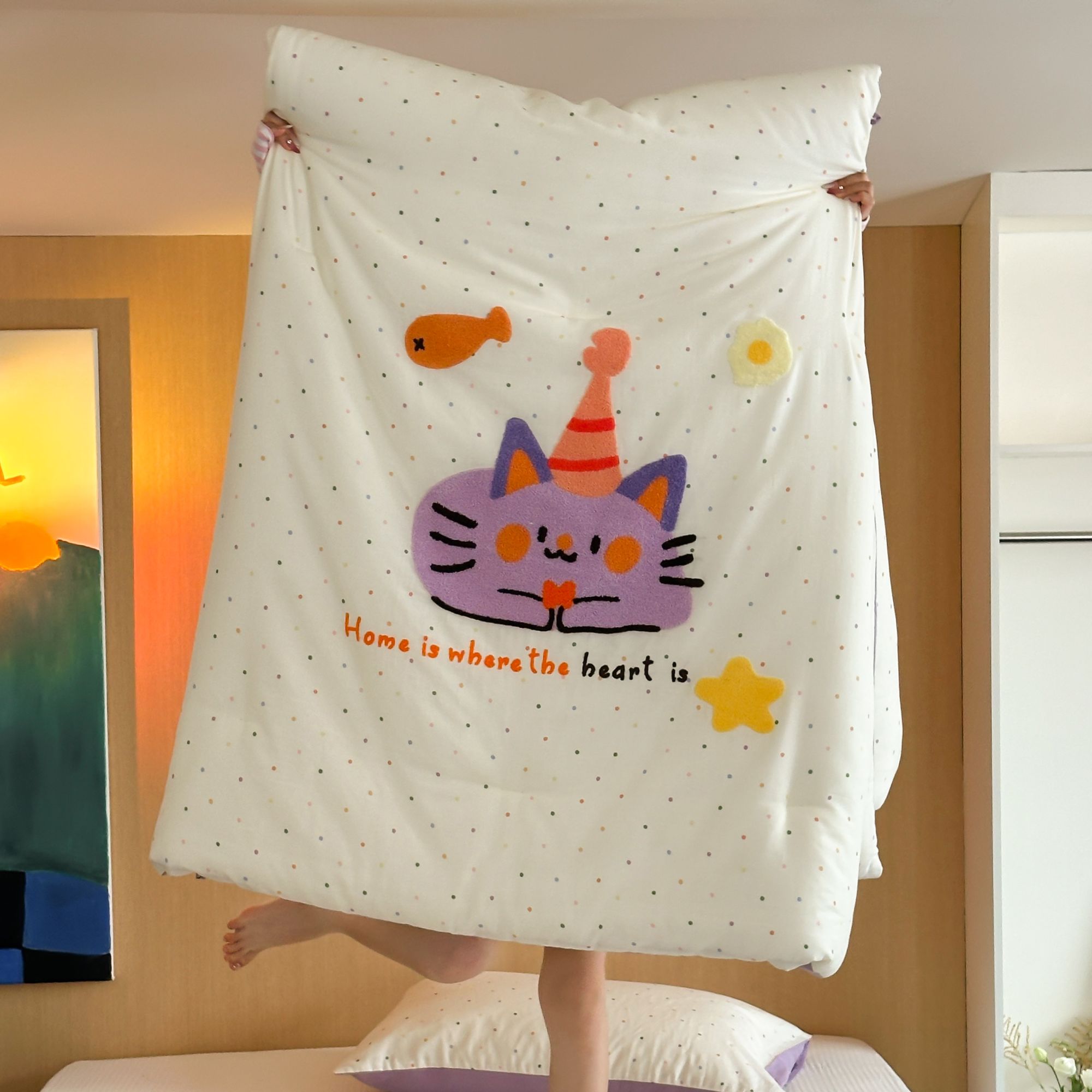 【MJ】织梦街系列 纯棉双层纱毛巾绣四季被春秋被冬被被芯被子