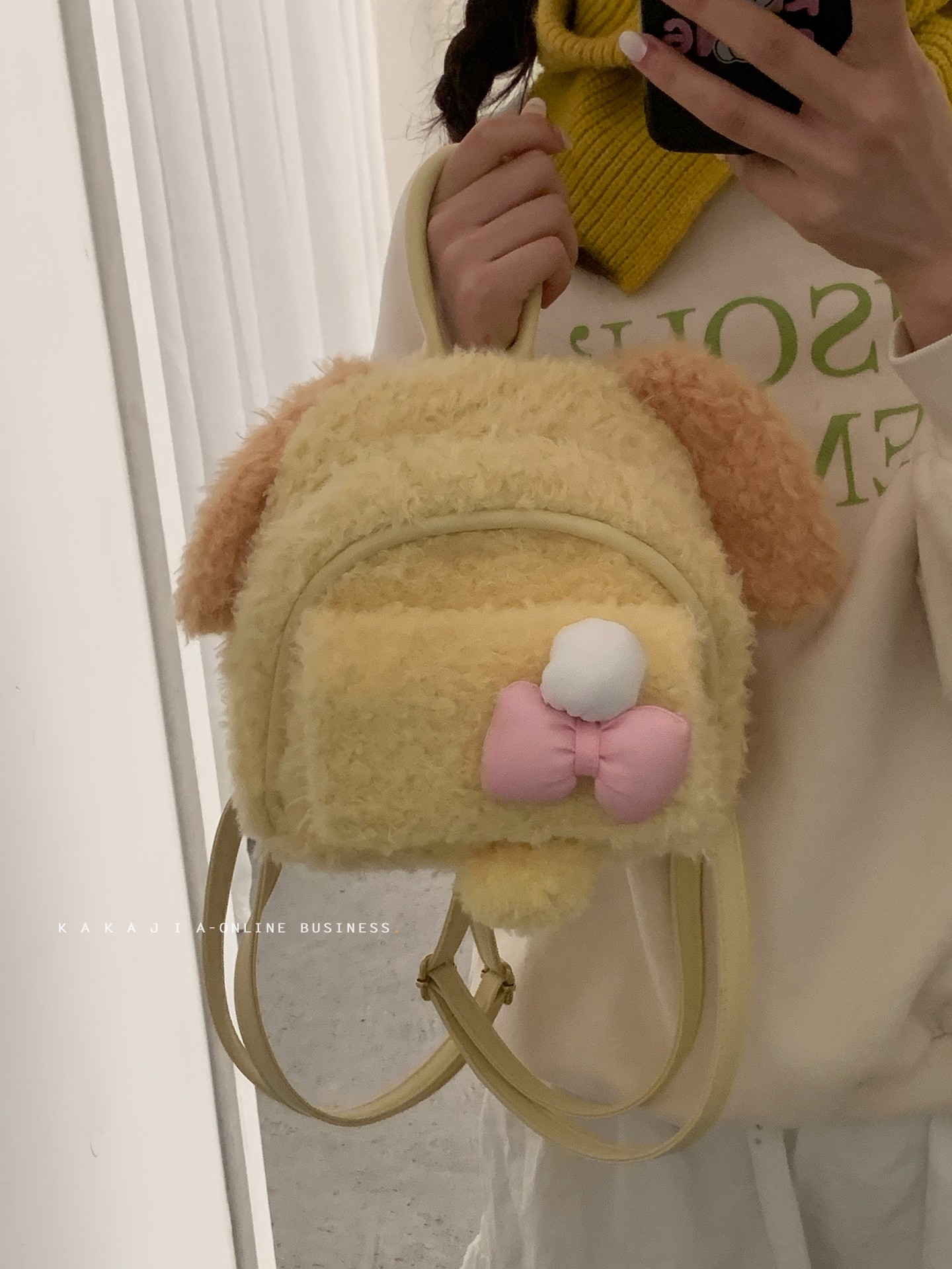 毛茸茸双肩包包女款爆款2025新款秋冬可爱毛绒小背包逛街通勤包