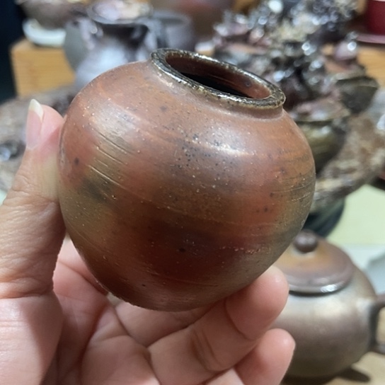 杯微瑕 柴烧裸烧手作品 小陶罐