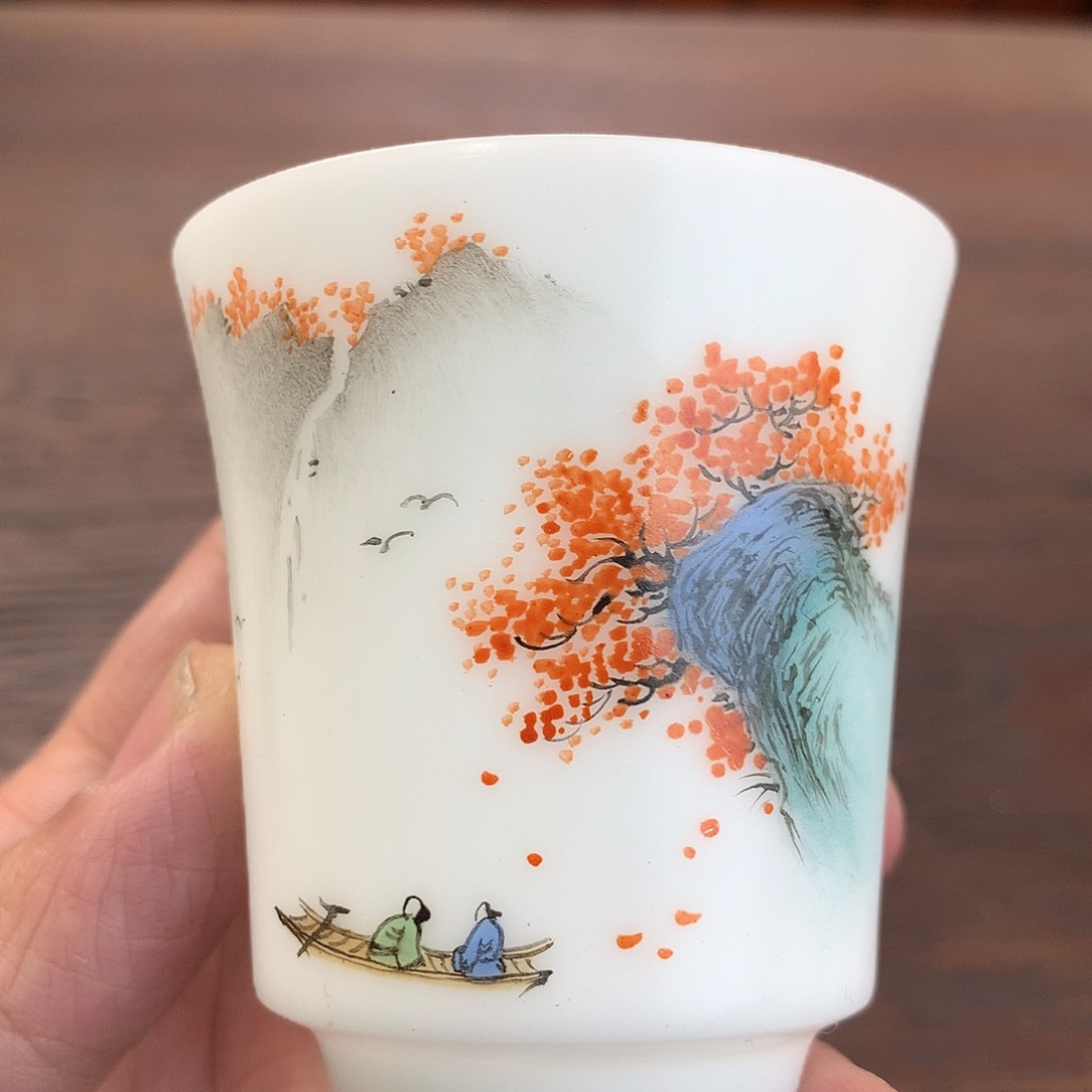 冰种素烧手绘主人杯