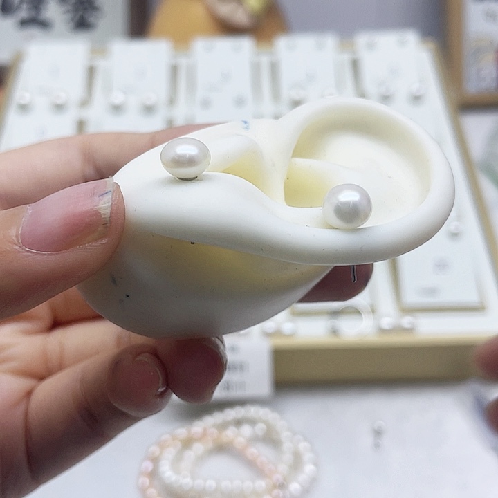 淡水珍珠耳饰银S925镶嵌小*