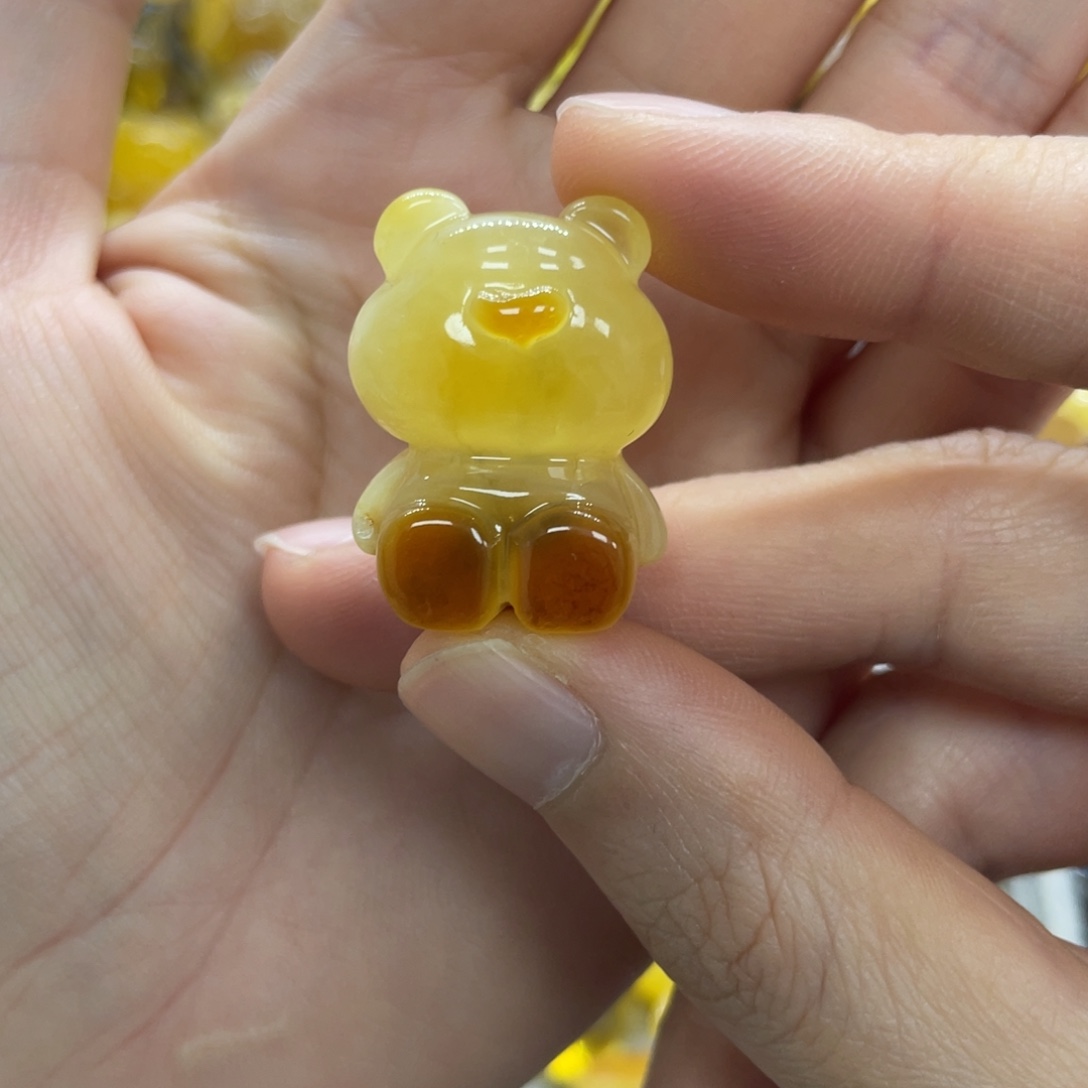 琥珀未镶嵌裸石天然琥珀蜜蜡熊有瑕介意勿拍