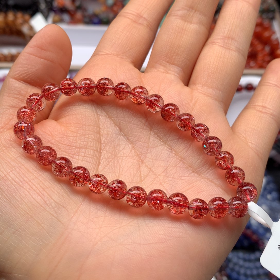 水晶手链未镶嵌金红草莓A6.2