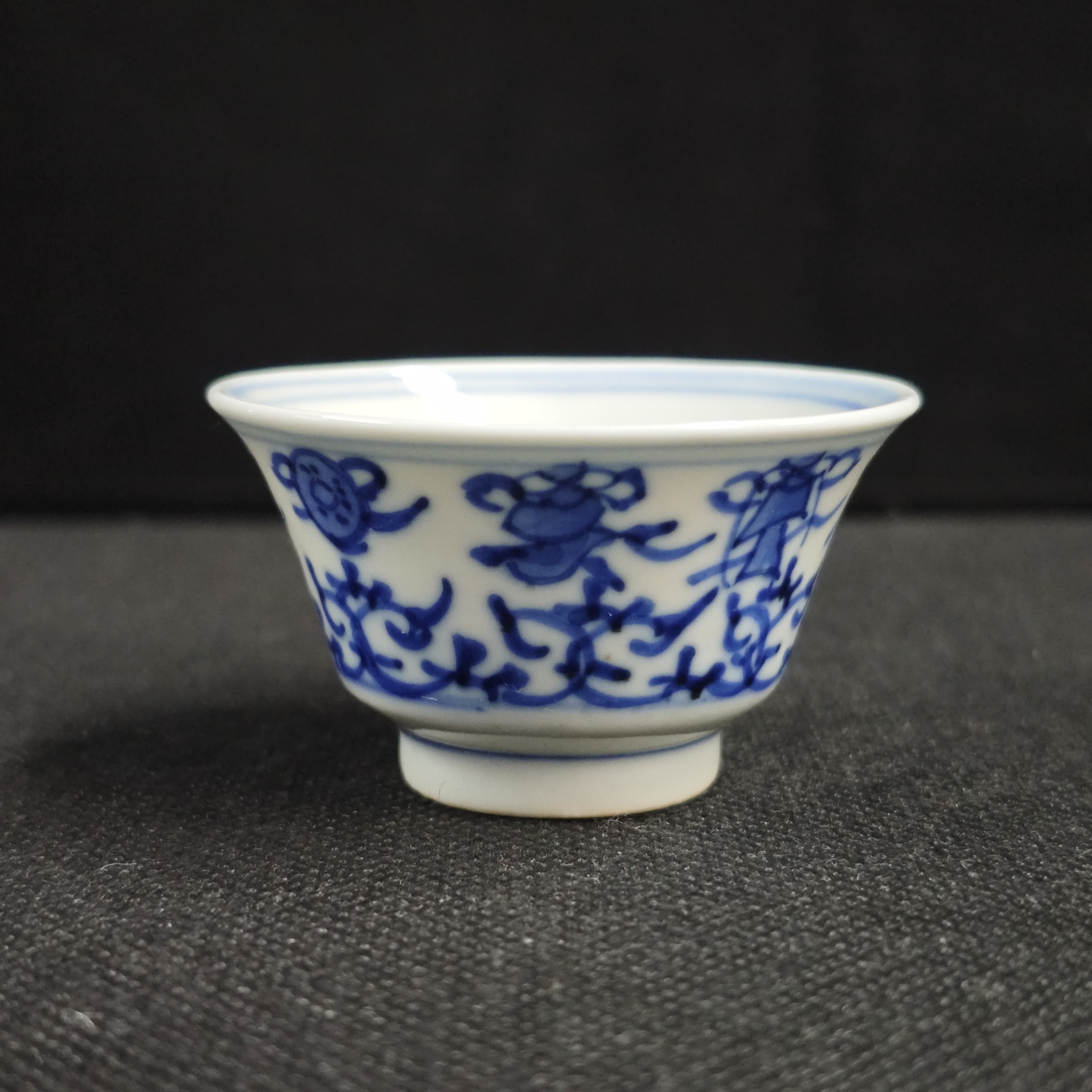 晚清 青花花卉单杯MA-0056