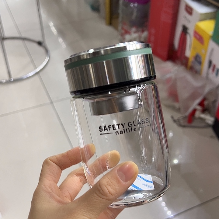 那艾生活单层烫手玻璃杯330绿色