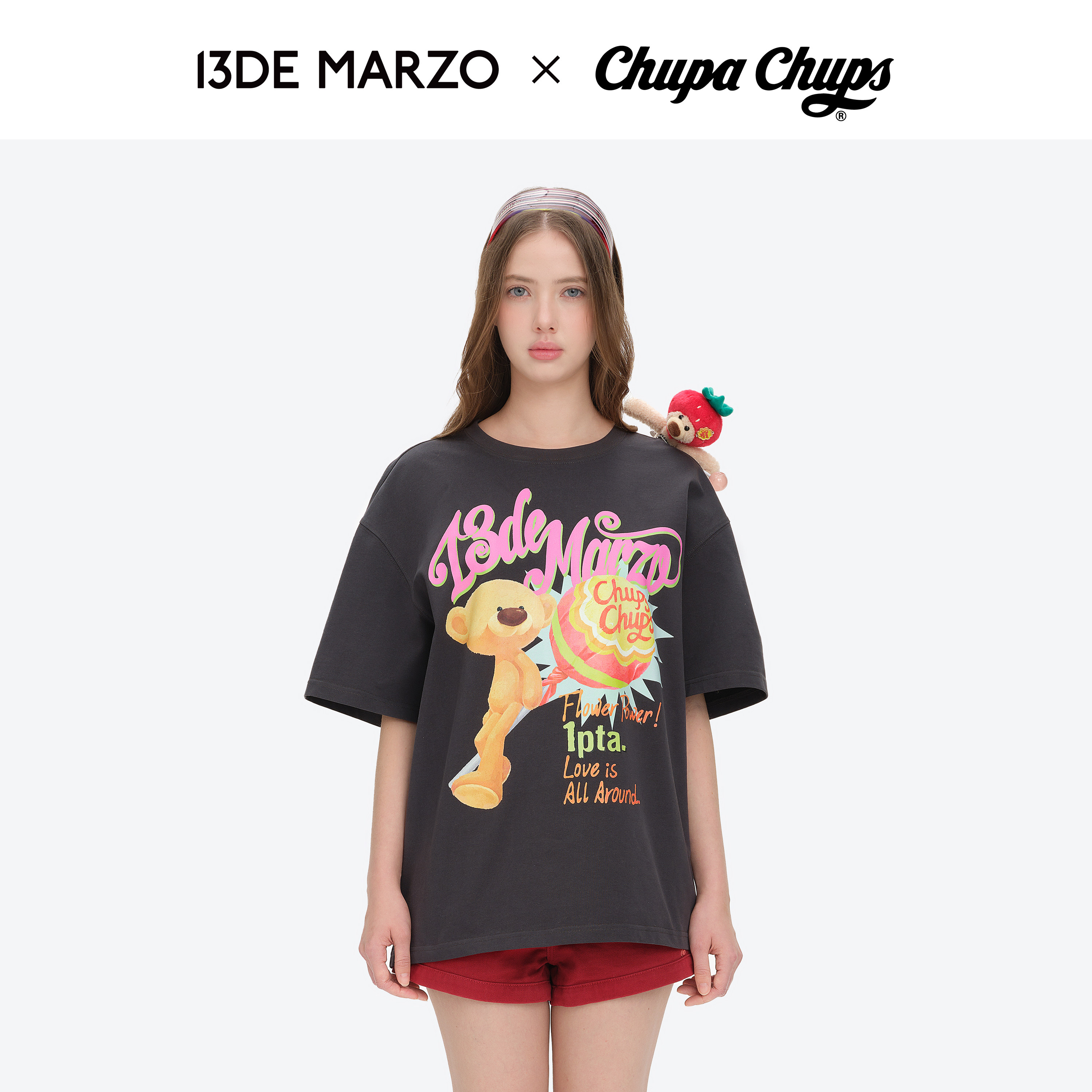 13DE MARZO x 珍宝珠联名系列2026春夏新款插画棒棒糖T恤宽松短袖
