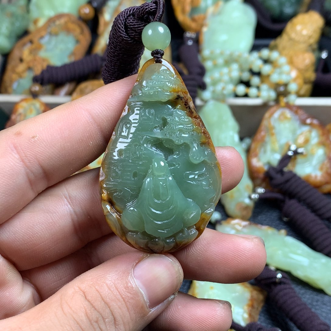 岫岩河磨玉（透闪石质玉）挂件未镶嵌魏*宇