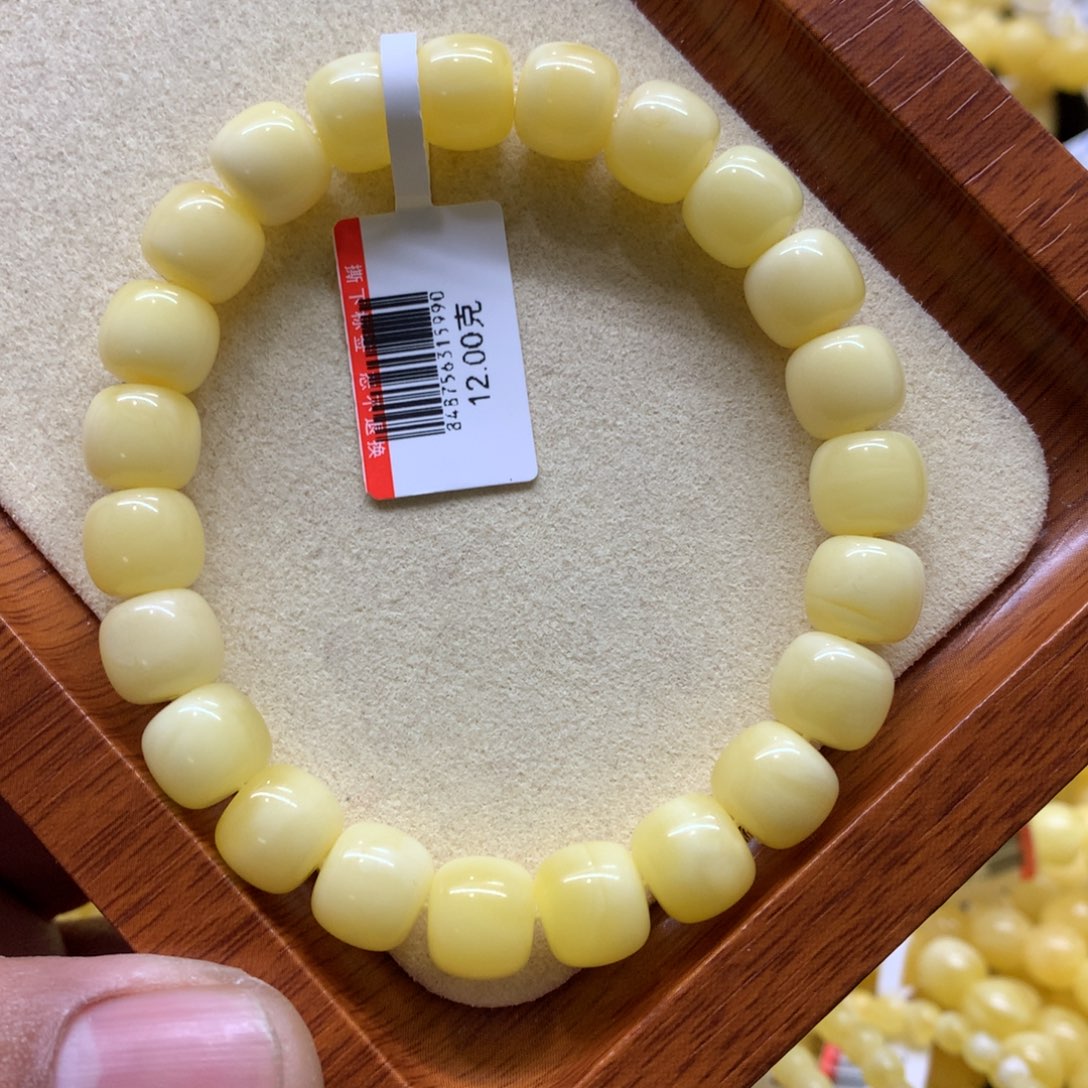 蜜蜡手链未镶嵌吱*朱蜜蜡