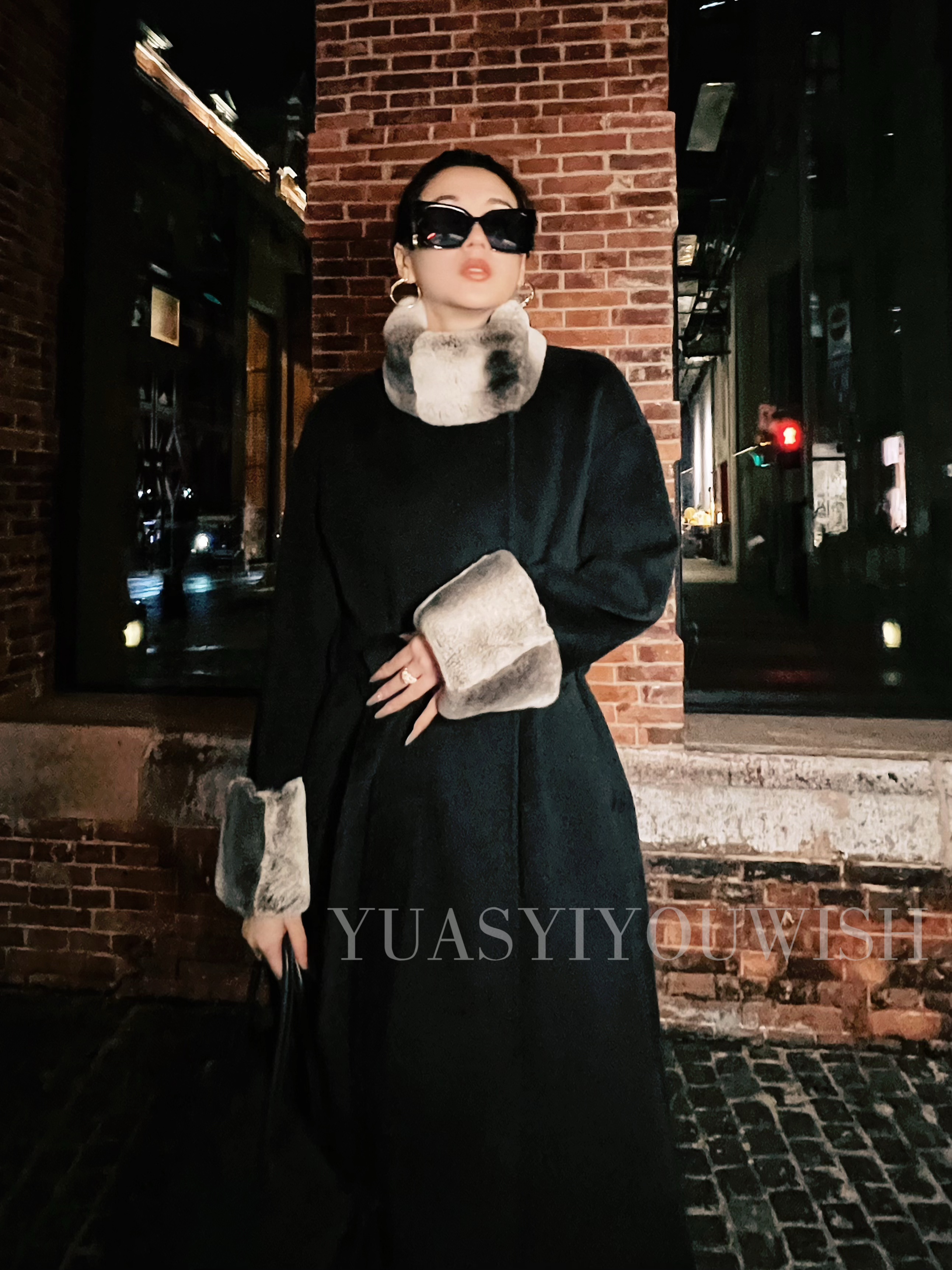 YUASYIYOUWISH |X“拔萃6.0”升级版LP青紫蓝兔手工山羊绒大衣