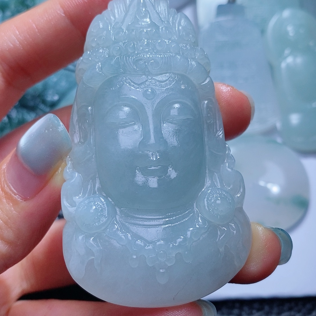 定制翡翠未镶嵌毛货付款后确认抛光