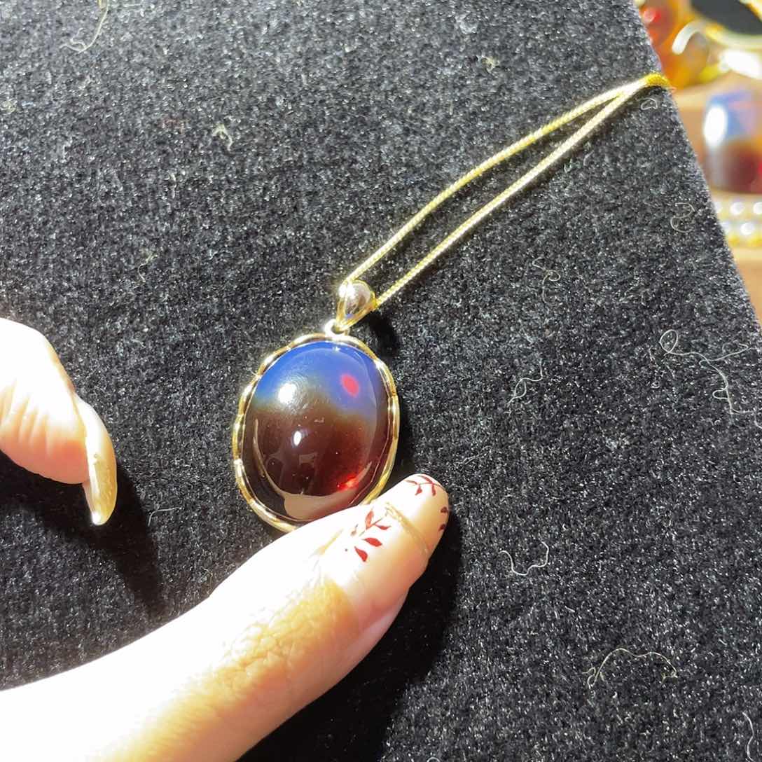 蓝珀珠宝奇石银S925镶嵌T****J