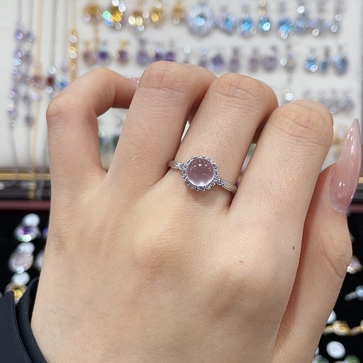 戒指银S925镶嵌萤石