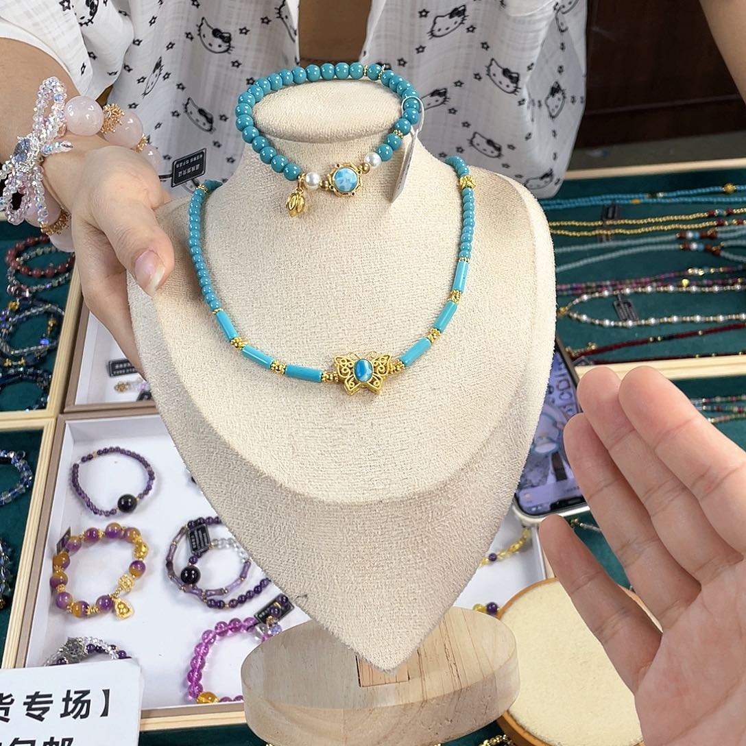 水晶手链银S925镀金镶嵌