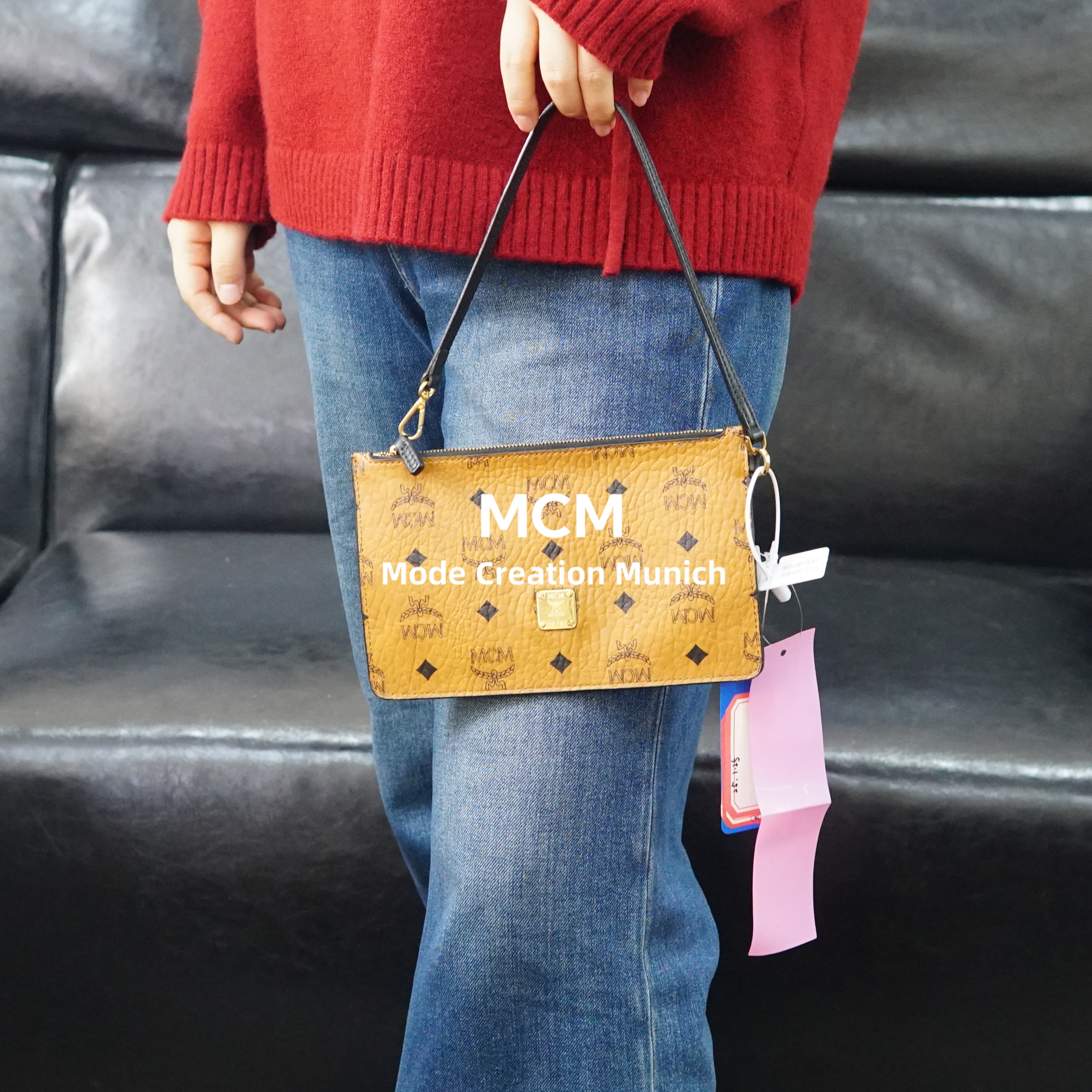 95新 MCM 干邑色手提包/SD01025018/5018