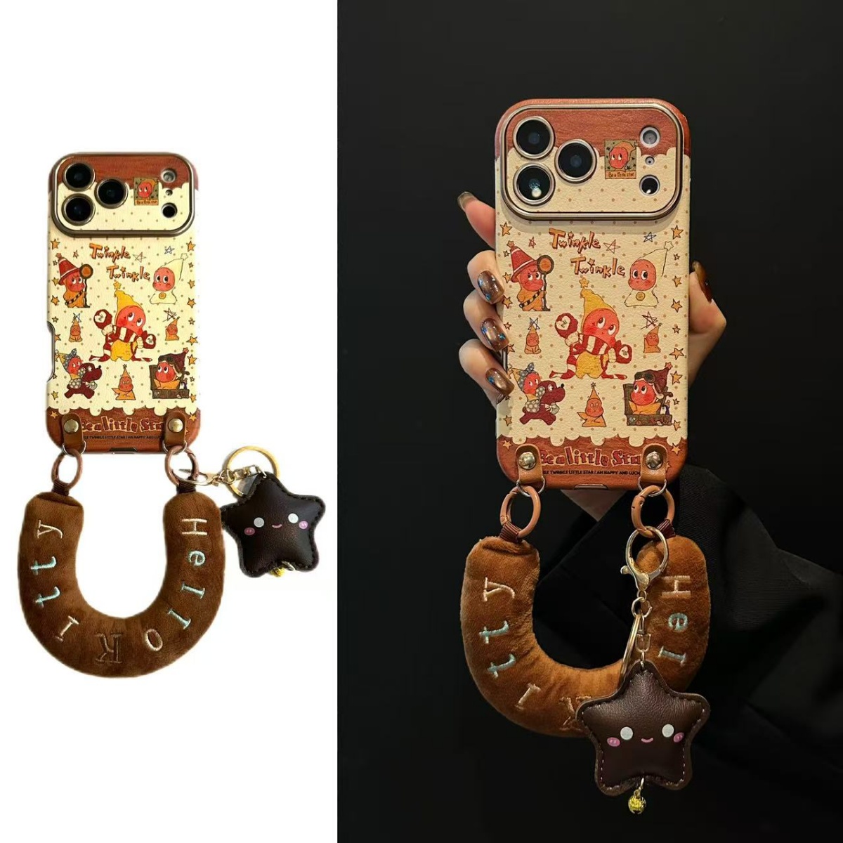 秋冬围巾星星仔皮纹适用iPhone17promax苹果16手机壳15斜挎14全包