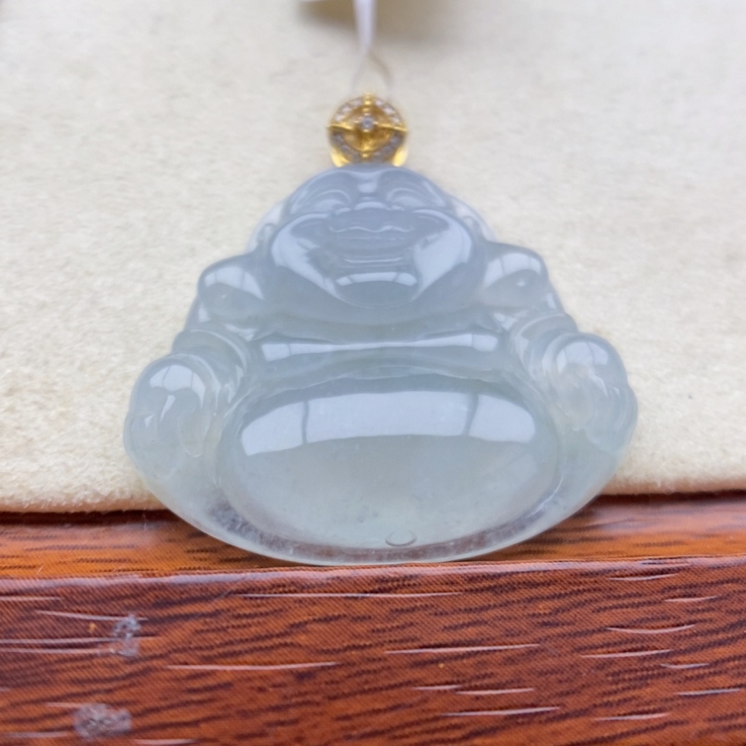 翡翠18K金镶嵌颈饰吊坠49