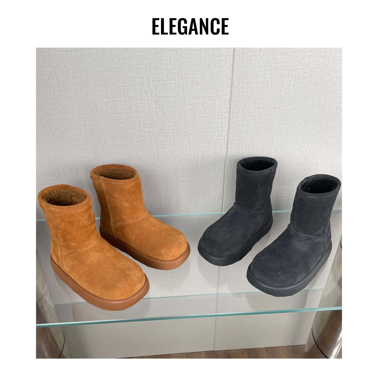 【CG】10163-07 秋冬时尚保暖女靴加绒厚底雪地靴女