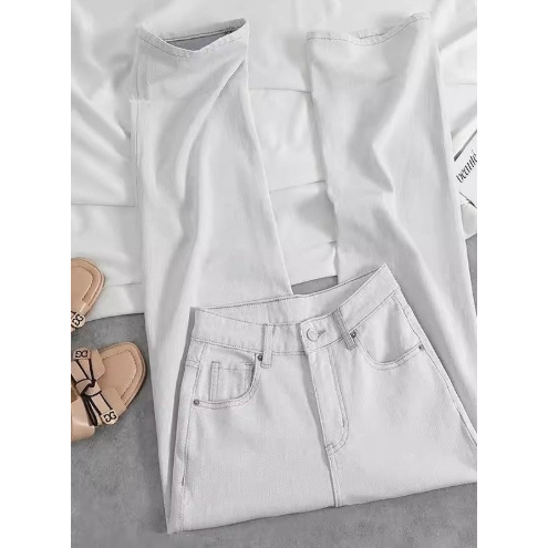 2171-2180阔腿牛仔裤女春夏季新款高腰弹力显瘦宽松垂感