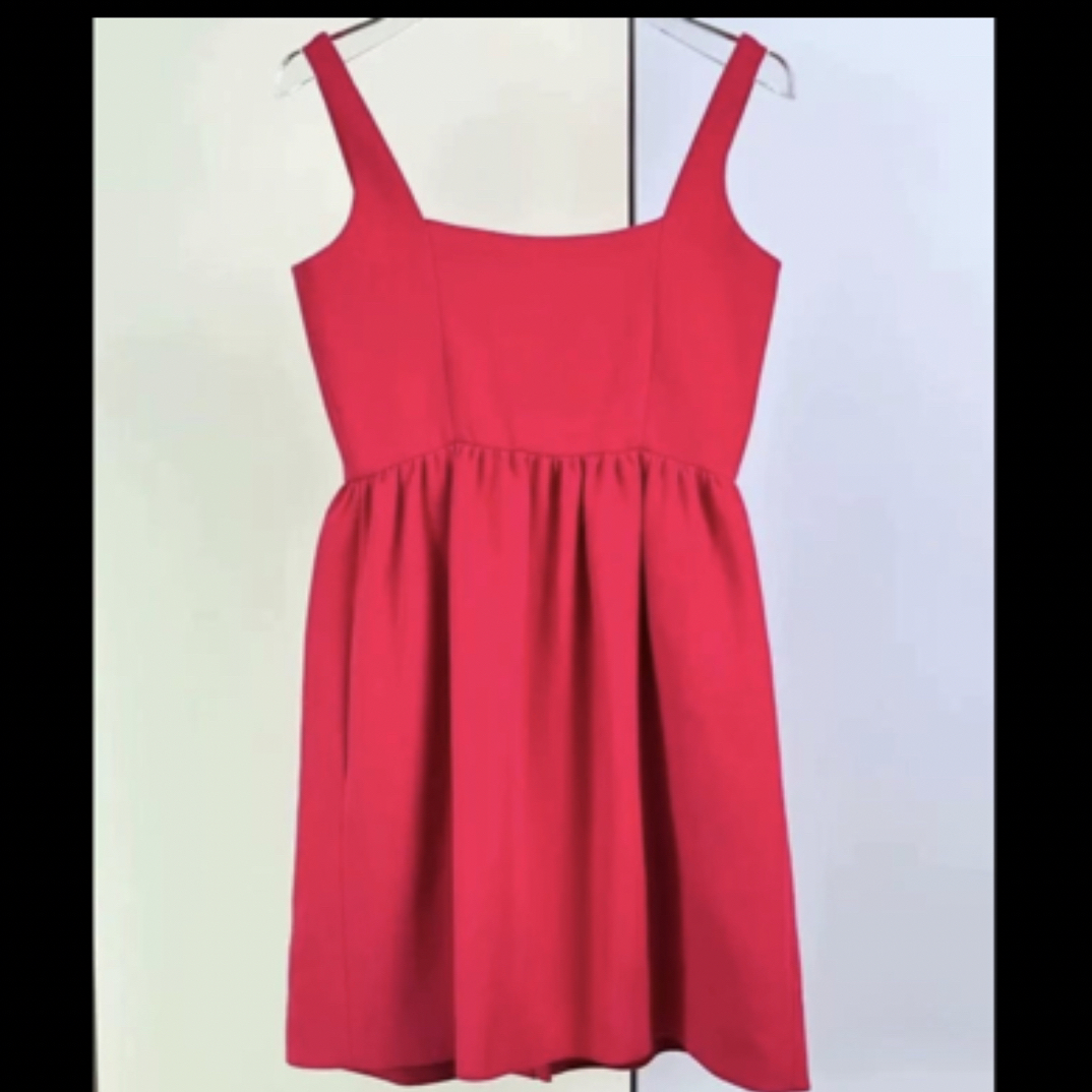 99新 DIOR/迪奥 HZ迪奥火龙果色吊带连衣裙 34码 h493